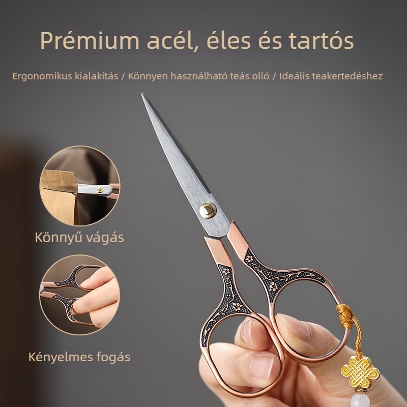Diófából készült teaceremónia készlet — Hat úriember, teafelszerelés, teázóasztal-kiegészítők, teáskés, teázó csipesz