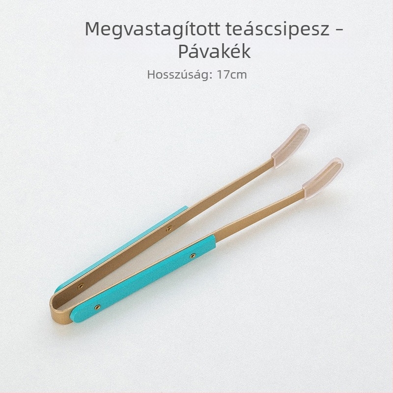 Réz teklip, hatszetsz készlet réz- és fa kombinációval, teacsipeszekkel