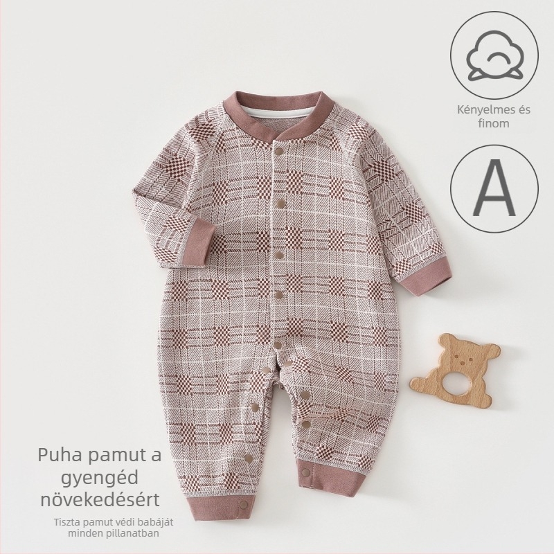 100% pamut babaruha overál, hosszú ujjak, uniszex, újszülött, tavasz–ősz