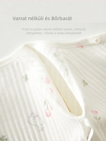 Újszülött nyári romper, könnyű pamutból, ferde záródás kötővel, pillangó mintával