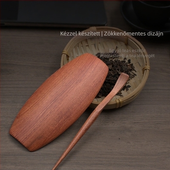 Fából készült teaceremónia kiegészítők: teakanál, teamérő, teátartó, teás tál, adagolókanál, Gongfu teáskészlet alkatrészek