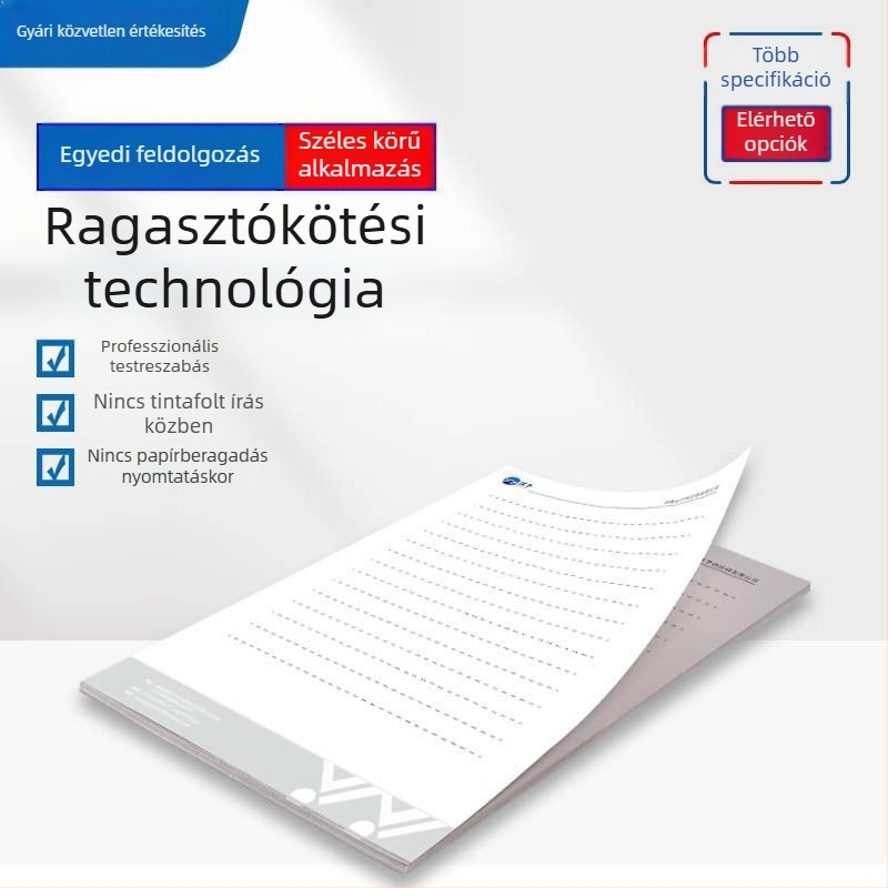 Logóval ellátott egyedi levélpapír, vállalati irodai kellékek, A4/A5 formátumú vázlatpapírok, hivatalos dokumentumok, brosúra címkék, jegyzetek