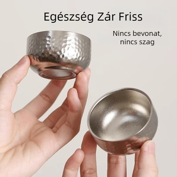 Tiszta titán teáscsésze személyes használatra, kettős falú, égésvédelmi kivitel