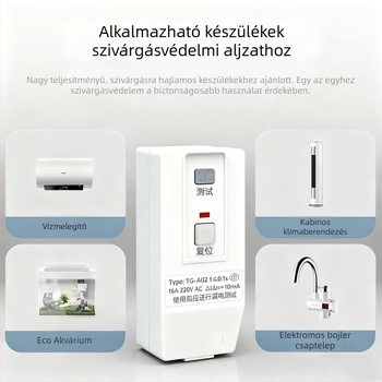 Szivárgás elleni védelemre szolgáló dugó napelemes vízmelegítőhöz és elektromos forróvíz csaphoz, háztartási készülék, 10A/16A