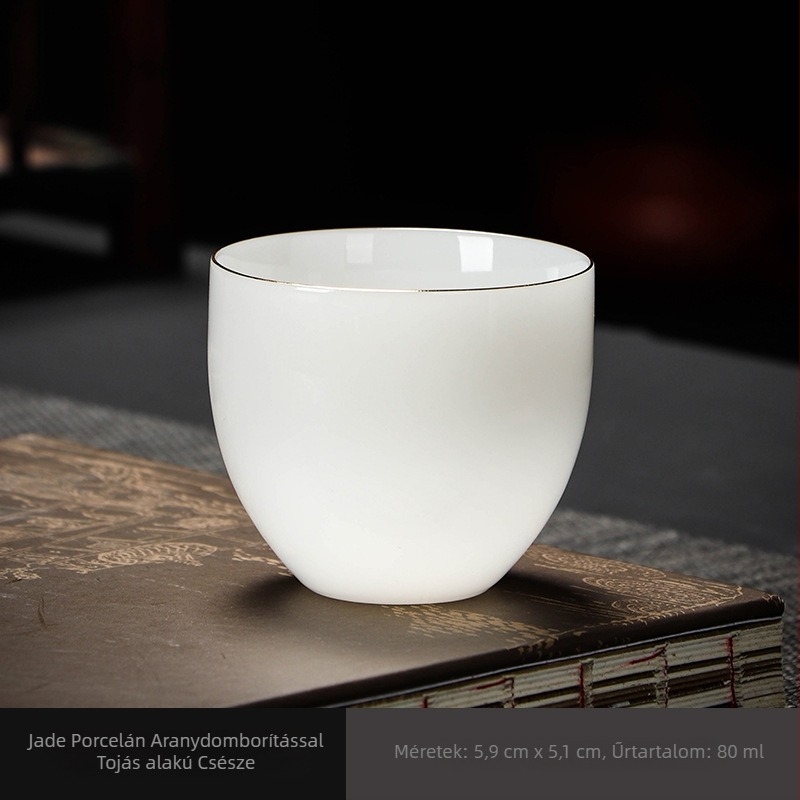 Kiváló minőségű jade porcelán teáscsésze, egyedi darab, jeges jade porcelán teás tál, kerámia Kung Fu teáscsésze