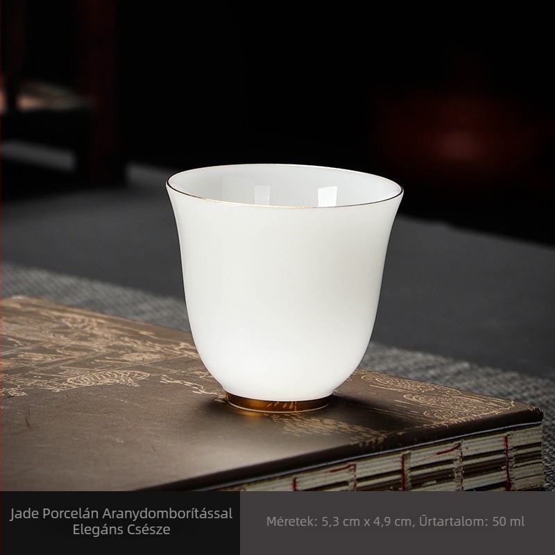 Kiváló minőségű jade porcelán teáscsésze, egyedi darab, jeges jade porcelán teás tál, kerámia Kung Fu teáscsésze
