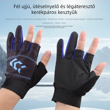 Jégselyem ujjatlan halászkesztyű nyárra, légáteresztő kültéri kesztyű kerékpározáshoz, horgászathoz és hegymászáshoz