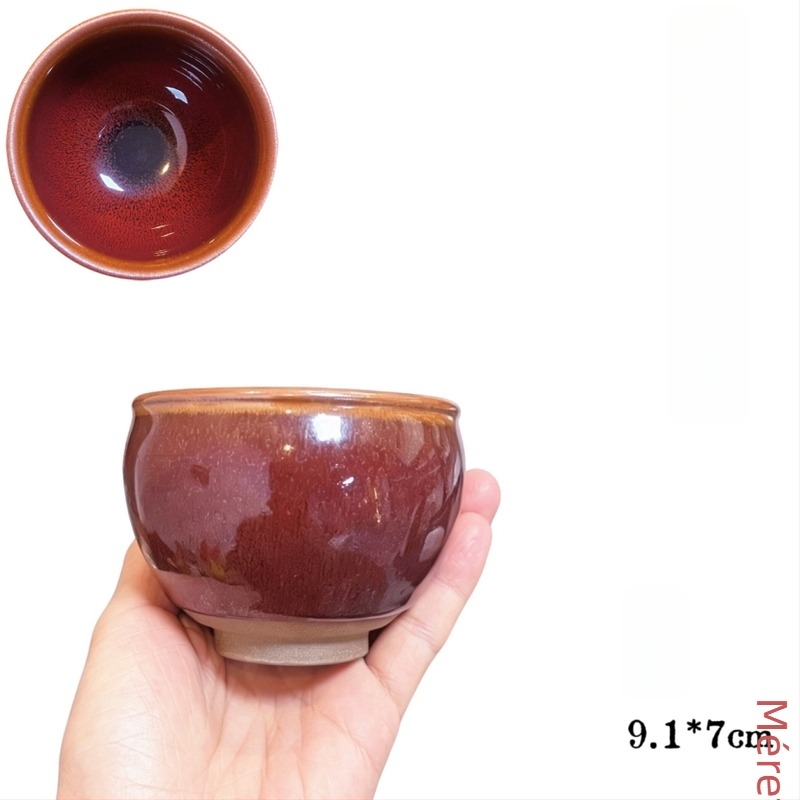 Jianyang autentikus Tenmoku teáscsésze nyúl-szőr glazúrral, nagy méretű porcelán teáscsésze a teázáshoz