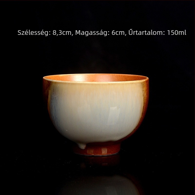 Fatüzelésű kerámia Kung-Fu teáscsésze, retro stílus, egyéni adag, aromás tea