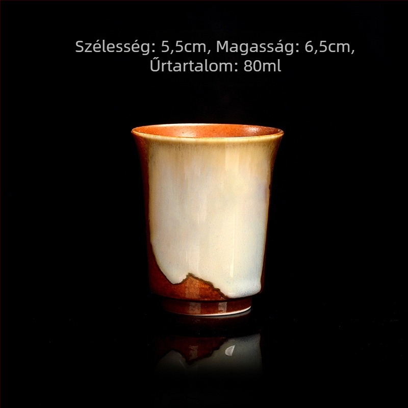 Fatüzelésű kerámia Kung-Fu teáscsésze, retro stílus, egyéni adag, aromás tea