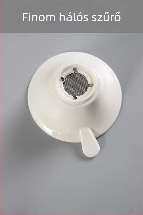 Dehua fehér porcelán teászűrő készlet rozsdamentes acél szűrővel és alsó tartóval, Kung Fu teáskészlet otthonra