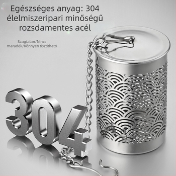 304 rozsdamentes acélból készült teafilter és teakonténer, levélfiltr és tea–víz elválasztó eszköz