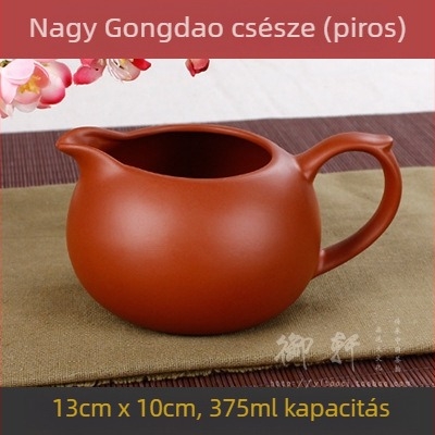 Hiteles lila agyag teás pohár és nagy méretű kerámia teás tál szeparátorral és kiegészítőkkel a tea ceremóniához