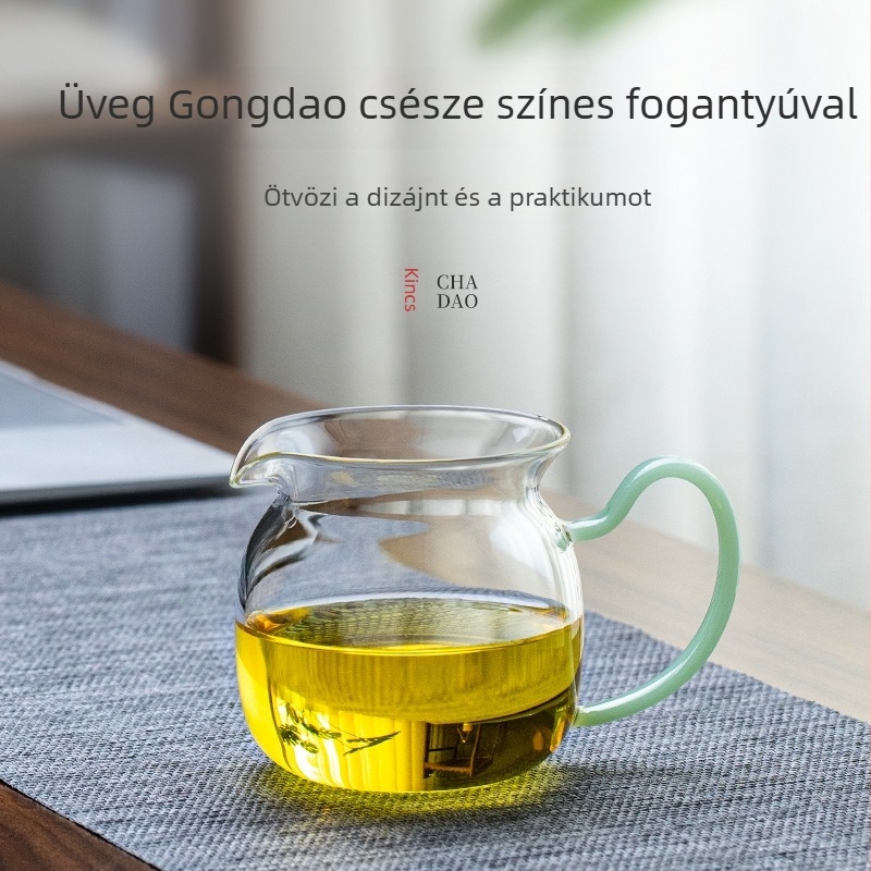Hőálló boroszilikát üveg tea szeparátor és Gongfu tea készlet vastagított hőálló kínáló csészével
