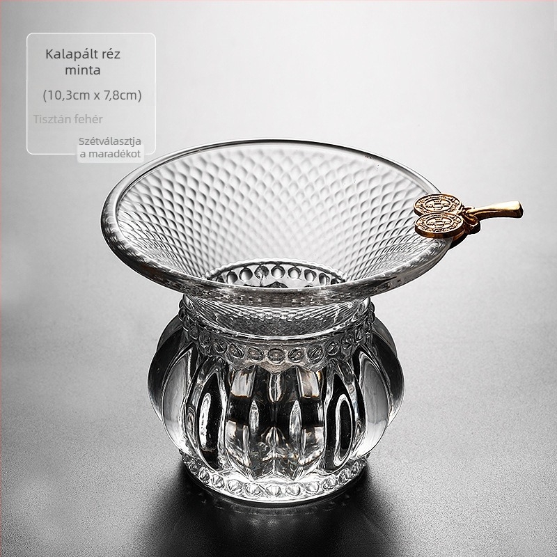 Japán stílusú, hőálló üvegből készült teainfúzor levélfiltrrel és teához tartozó kiegészítőkkel