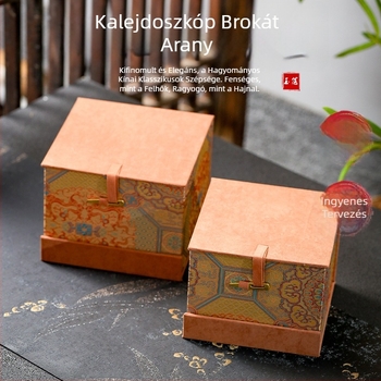 Kaléidoszkópos teáskészlet Yixing agyag teáskannával, Tea Pet, brokát textil ajándékdobozban