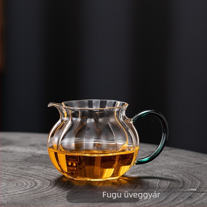 Gongfu teás pohár üvegből, plum virágos csíkokkal, teákészlet-kiegészítők, tea szeparátor, hőálló üveg