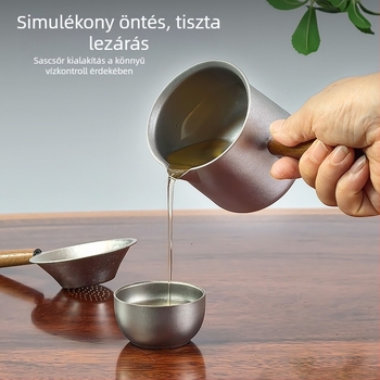 Tiszta titánium teáskészlet, hordozható és hőszigetelt, üzleti irodához és kültéri tea készítéséhez, kiváló minőségű méltányos csésze, új kínai stílus