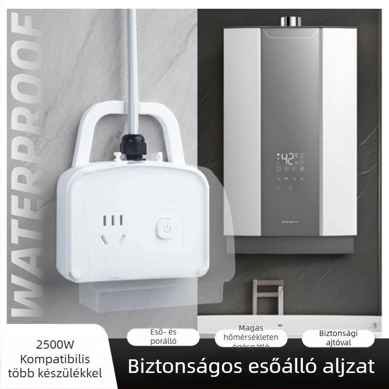 Ötpinós vízálló dugalj a fürdőszobába – falra szerelhető, intelligens vécé és bojler számára