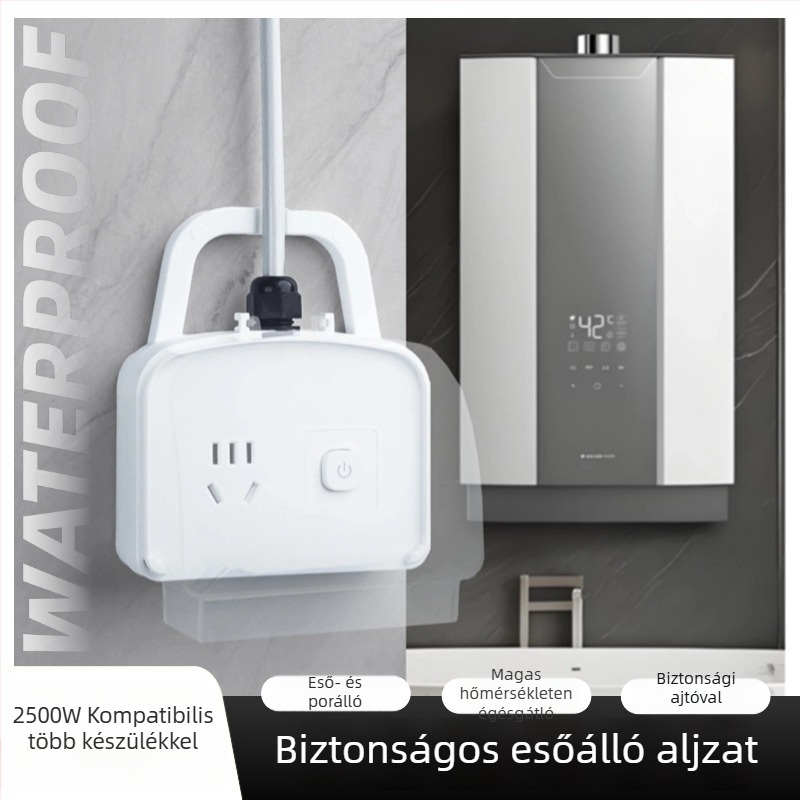 Ötpinós vízálló dugalj a fürdőszobába – falra szerelhető, intelligens vécé és bojler számára