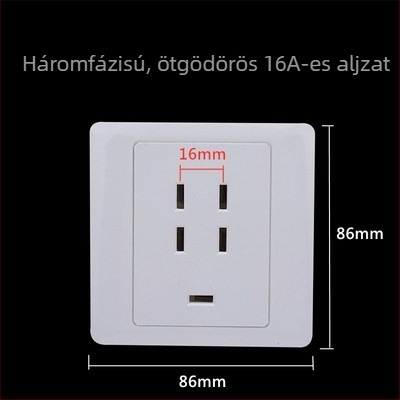 86 típusú falra szerelt hálózati aljzat 440V, háromfázisú ötpólusú ipari aljzat, 16A/25A, 380V ötvezetékes klímaberendezés dugó