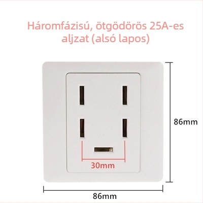 86 típusú falra szerelt hálózati aljzat 440V, háromfázisú ötpólusú ipari aljzat, 16A/25A, 380V ötvezetékes klímaberendezés dugó