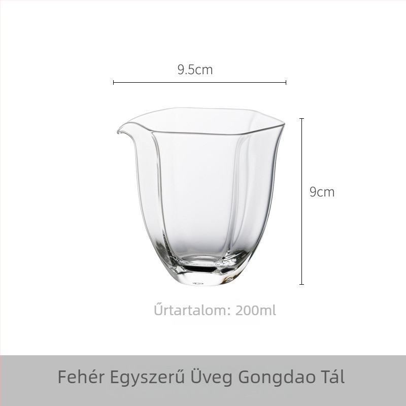 Nagy méretű, hőálló, átlátszó teáskészlet teátengerrel — Kung Fu teáskészlet a tea ceremóniához, teás osztó