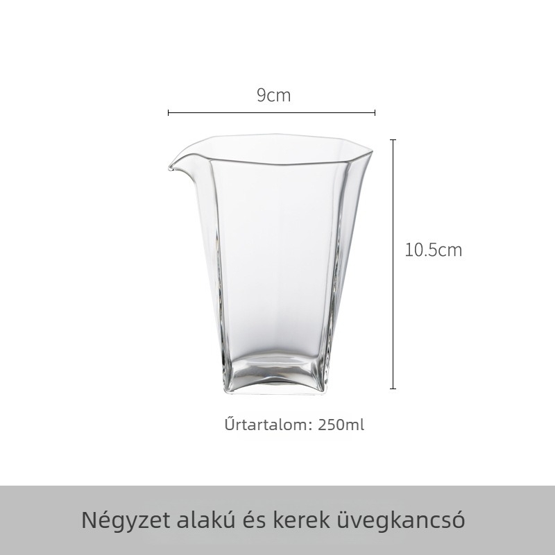 Nagy méretű, hőálló, átlátszó teáskészlet teátengerrel — Kung Fu teáskészlet a tea ceremóniához, teás osztó
