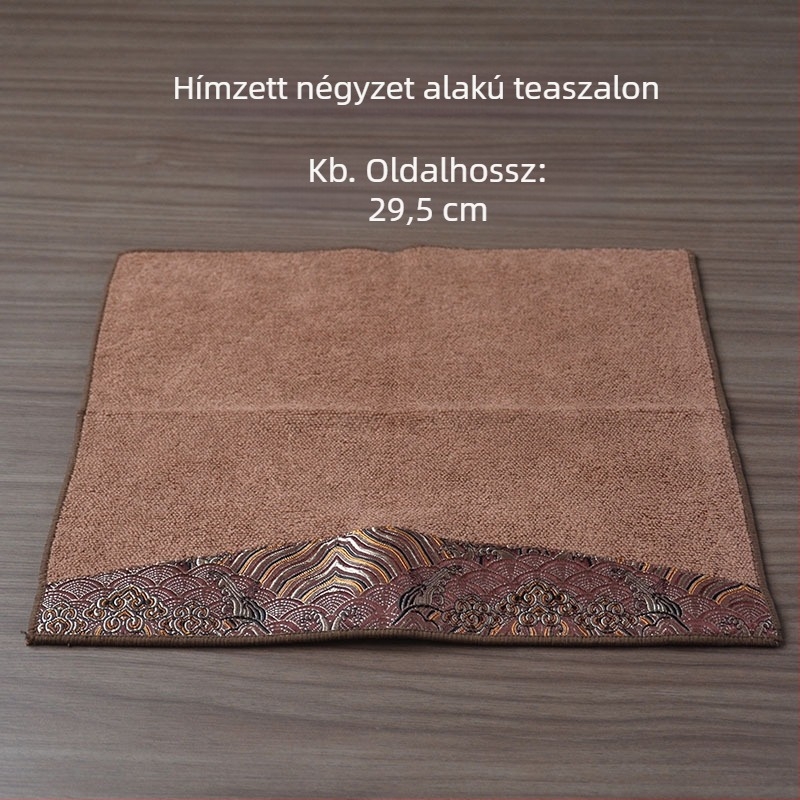 Kínai stílusú felhőbrokát négyszögletes teáskendő, vastag, nagy méret, nedvszívó anyag teaceremóniára és teázóasztalhoz
