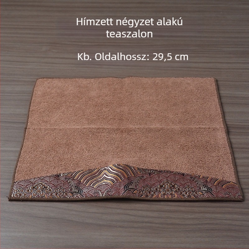 Kínai stílusú felhőbrokát négyszögletes teáskendő, vastag, nagy méret, nedvszívó anyag teaceremóniára és teázóasztalhoz