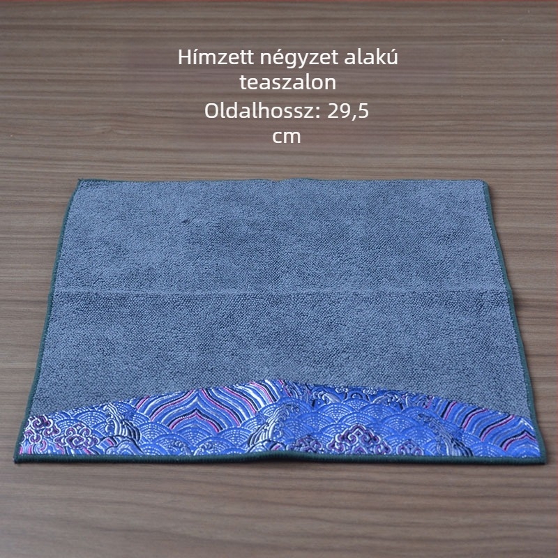 Kínai stílusú felhőbrokát négyszögletes teáskendő, vastag, nagy méret, nedvszívó anyag teaceremóniára és teázóasztalhoz