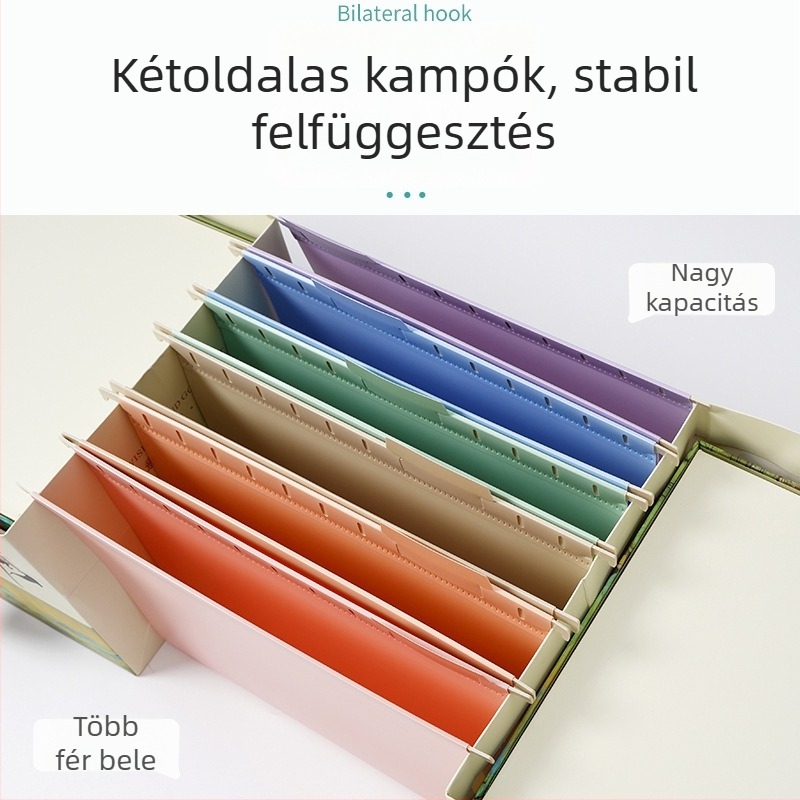 Morandi színű vastag A4-es függő fájlklips, gyorskioldó, klipsz a rendezéséhez, sálak tároló doboz