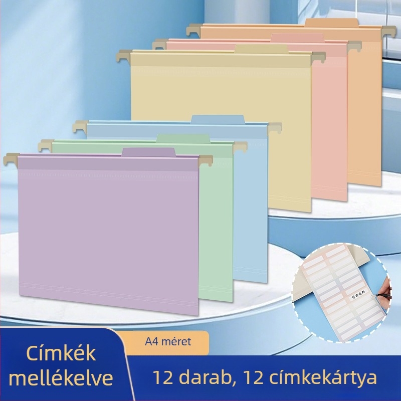 Morandi színű vastag A4-es függő fájlklips, gyorskioldó, klipsz a rendezéséhez, sálak tároló doboz