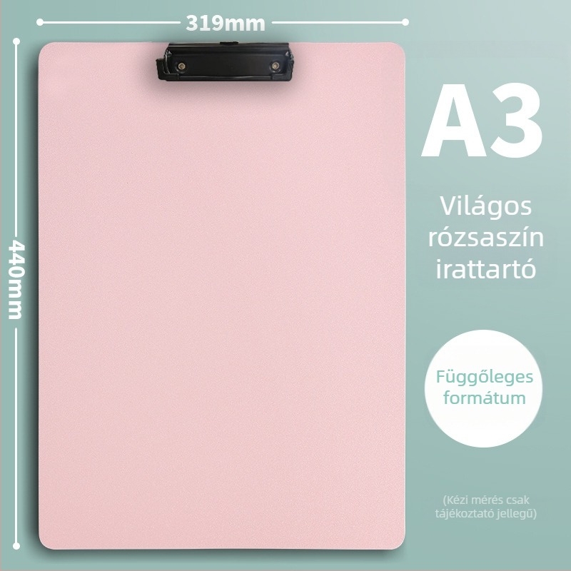 A3-as rajztábla klipekkel – vázlat- és íráscélú tábla, fájlklipsz, 8K nagy támasztódeszka