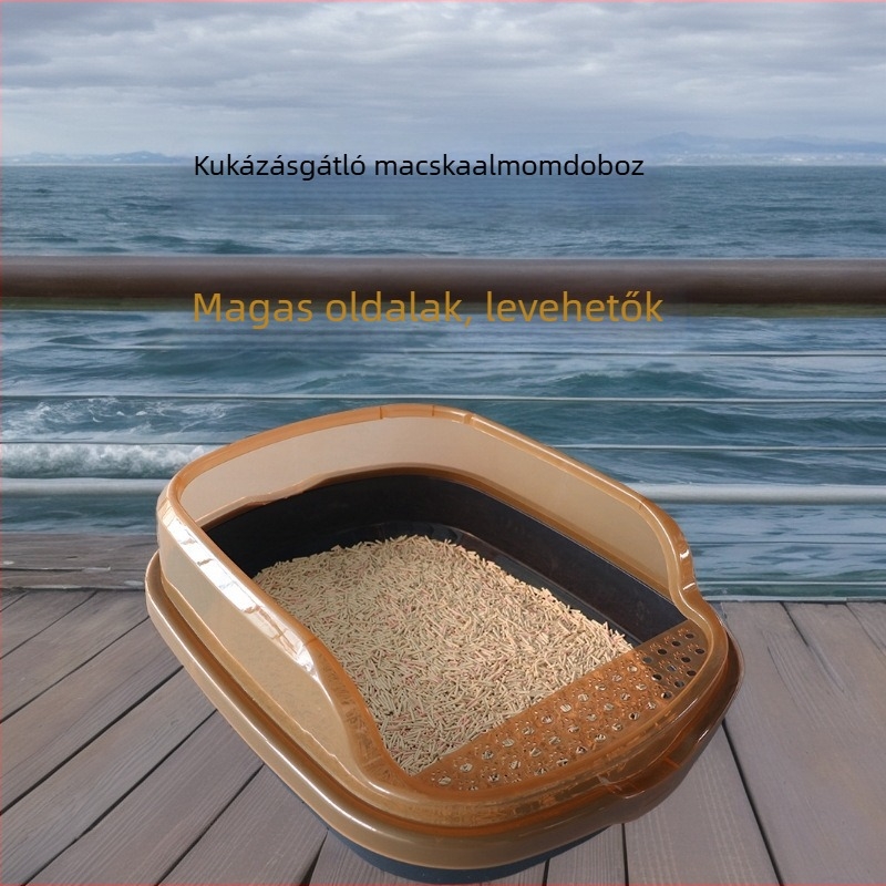 Shu Haochen Macskaalomtálca, Óriási Félzárt Tálca Magas Szélekkel a Túlfolyás Megelőzésére