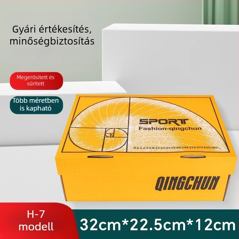 Kraft papír cipősdoboz, merev falú, összecsukható tároló, férfi- és női cipők számára