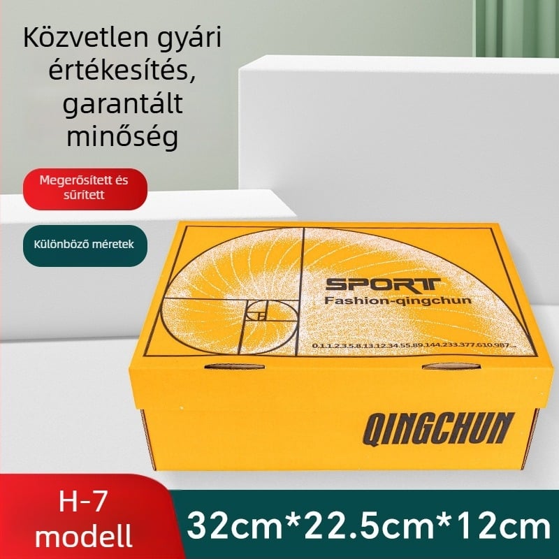 Kraft papír cipősdoboz, merev falú, összecsukható tároló, férfi- és női cipők számára