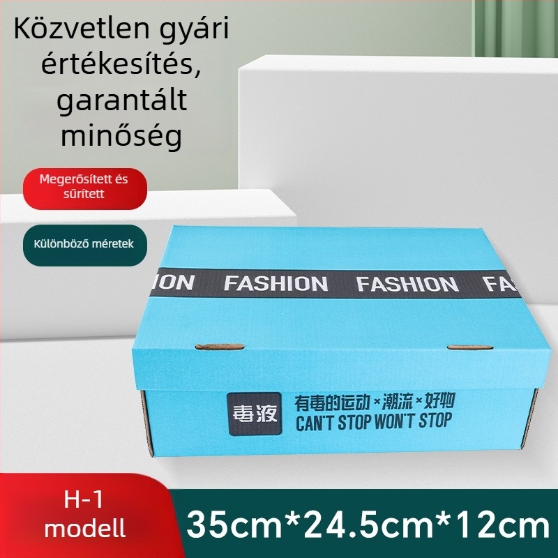 Kraft papír cipősdoboz, merev falú, összecsukható tároló, férfi- és női cipők számára