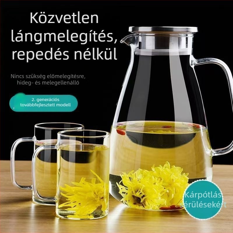 Deyin üveg hidegvíz-kanna, nordikus stílusú, hőálló, ütésálló, nagy kapacitású hideg vízhez és teához