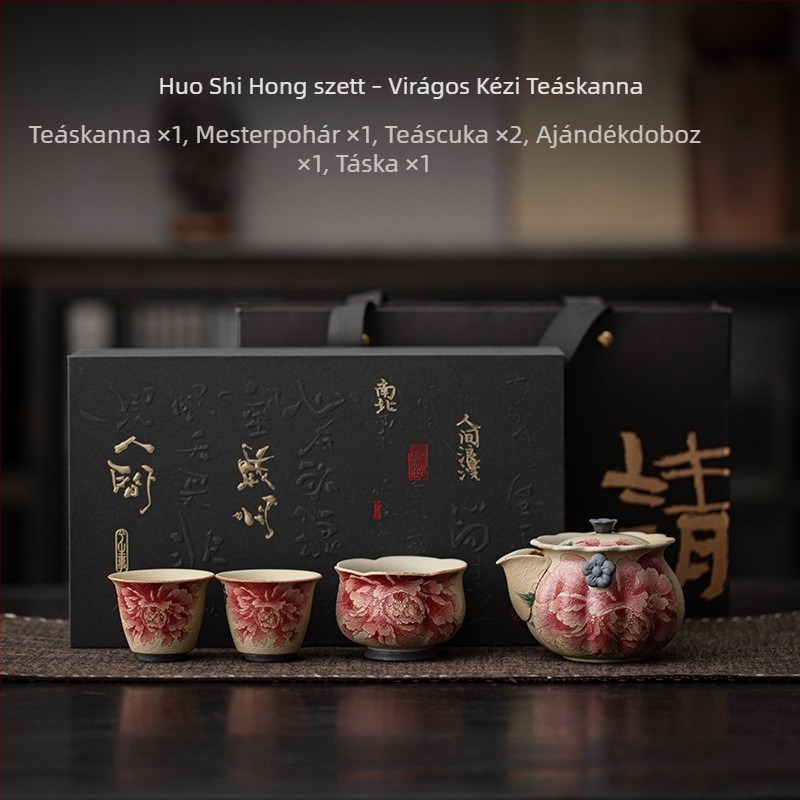 Kék-fehér porcelán teáskészlet: 1 teáskannával és 3 csészével, retro kung-fu tea készlet otthoni használatra, ajándék időseknek és ügyfeleknek.
