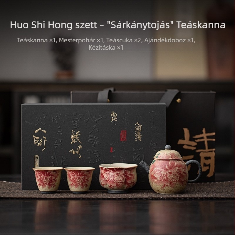 Kék-fehér porcelán teáskészlet: 1 teáskannával és 3 csészével, retro kung-fu tea készlet otthoni használatra, ajándék időseknek és ügyfeleknek.