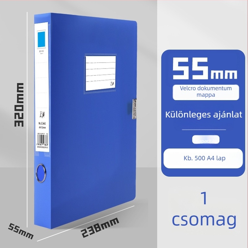 A4-es méretű irattároló doboz, műanyag, nagy kapacitású, személyzeti dokumentumok tárolására, iroda