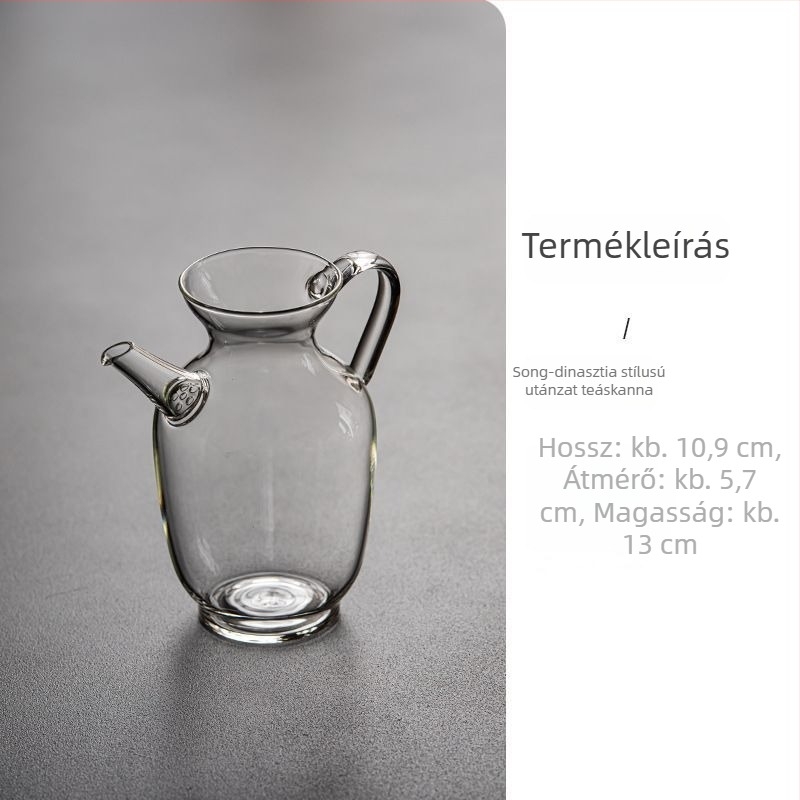 Song-dinasztia utánzat teáskészlet, egy teáskanna és két csésze, Gongfu teáskészlet otthoni vendéglátáshoz, magas hőállóságú boroszilikát üveg