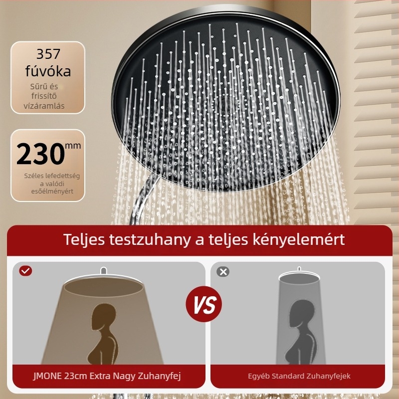Magas nyomású esőzuhany fej egyetlen panellel, ultra-nagy lyukakkal és erős vízsugárral