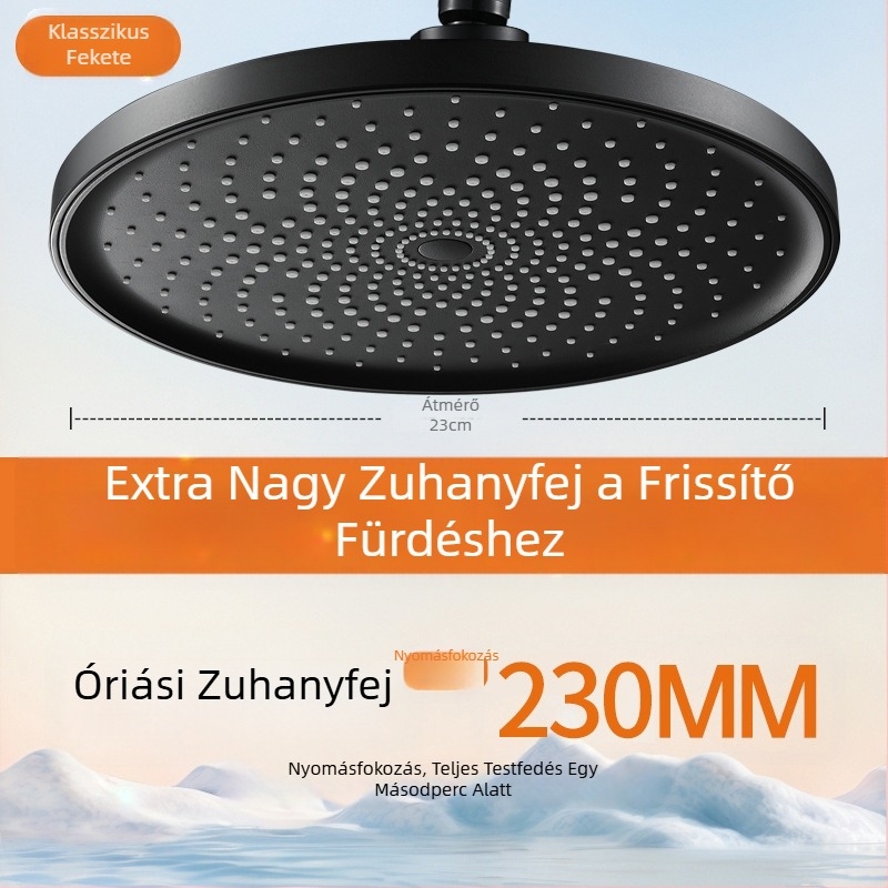 Magas nyomású esőzuhany fej egyetlen panellel, ultra-nagy lyukakkal és erős vízsugárral