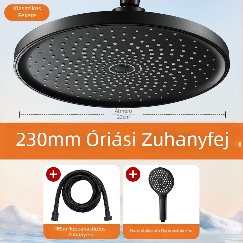Magas nyomású esőzuhany fej egyetlen panellel, ultra-nagy lyukakkal és erős vízsugárral