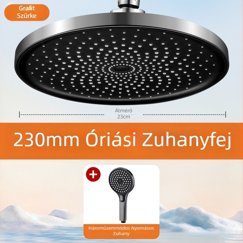 Magas nyomású esőzuhany fej egyetlen panellel, ultra-nagy lyukakkal és erős vízsugárral