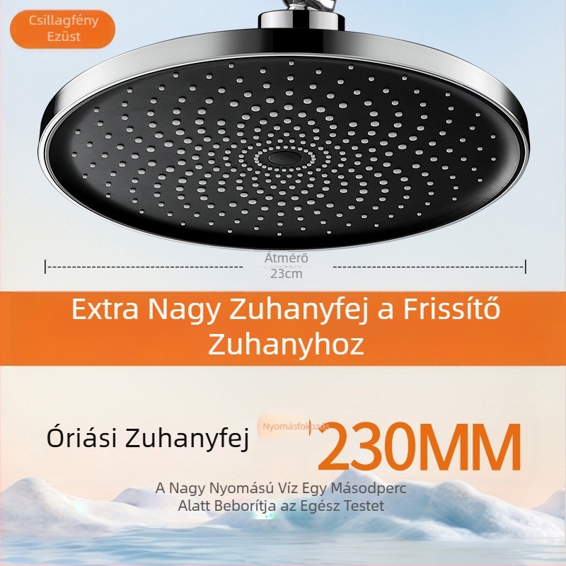 Magas nyomású esőzuhany fej egyetlen panellel, ultra-nagy lyukakkal és erős vízsugárral