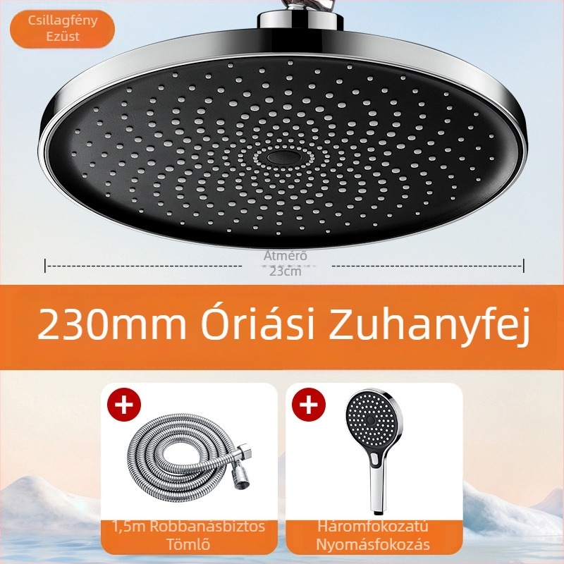 Magas nyomású esőzuhany fej egyetlen panellel, ultra-nagy lyukakkal és erős vízsugárral