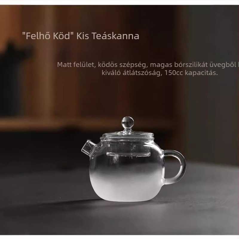 Japán stílusú ködös matt üveg teáskanna, mini Kung-Fu teáskanna, hőálló egypot teáskészlet